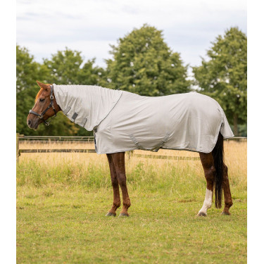 Coperta antimosche Waldhausen FlyControl con copricollo Grigio argento