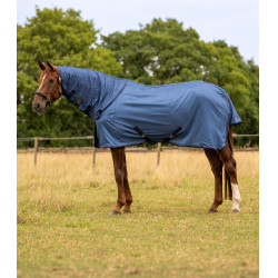 Coperta antimosche Waldhausen FlyControl con copricollo Blu