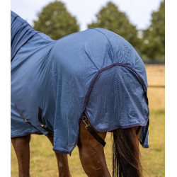 Coperta antimosche Waldhausen FlyControl con copricollo Blu