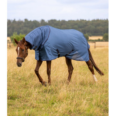 Coperta antimosche Waldhausen FlyControl con copricollo Blu