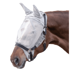 Maschera antimosche Waldhausen per capezzina Premium con protezione per le orecchie Grigio argento Maschera antimosche Waldhausen per capezzina Premium con protezione per le orecchie Grigio argento