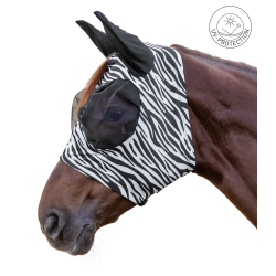 Maschera anti-mosche Waldhausen Puck Zebra Nero / bianco