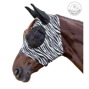 Maschera anti-mosche Waldhausen Puck Zebra Nero / bianco