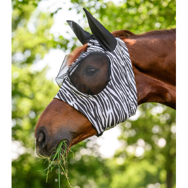 Maschera anti-mosche Waldhausen Puck Zebra Nero / bianco