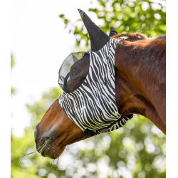 Maschera anti-mosche Waldhausen Puck Zebra Nero / bianco