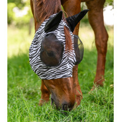 Maschera anti-mosche Waldhausen Puck Zebra Nero / bianco