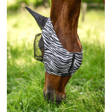 Maschera anti-mosche Waldhausen Puck Zebra Nero / bianco