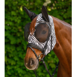 Maschera anti-mosche Waldhausen Puck Zebra Nero / bianco