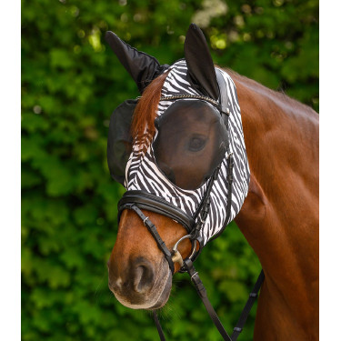 Maschera anti-mosche Waldhausen Puck Zebra Nero / bianco