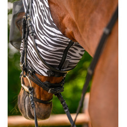 Maschera anti-mosche Waldhausen Puck Zebra Nero / bianco