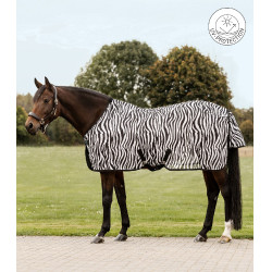 Coperta antimosche Waldhausen Zebra con cinghie incrociate Nero / bianco