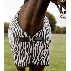 Coperta antimosche Waldhausen Zebra con cinghie incrociate Nero / bianco