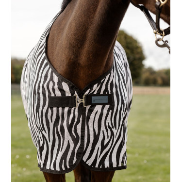 Coperta antimosche Waldhausen Zebra con cinghie incrociate Nero / bianco