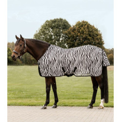 Coperta antimosche Waldhausen Zebra con cinghie incrociate Nero / bianco
