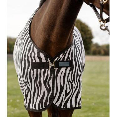 Coperta antimosche Waldhausen Zebra con cinghie incrociate Nero / bianco