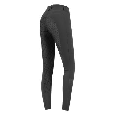 Pantaloni da equitazione ELT Micro Sport in silicone a vita alta Asfalto Grigio