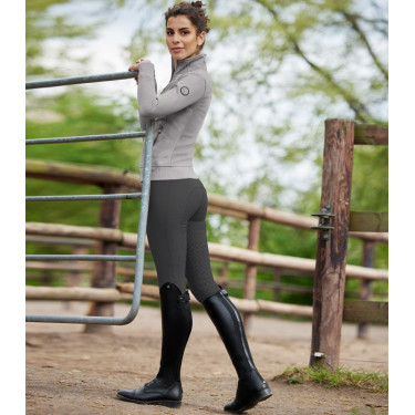 Pantaloni da equitazione ELT Micro Sport in silicone a vita alta Asfalto Grigio