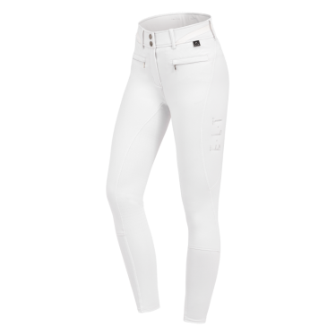 Pantaloni da equitazione ELT Maja Glam Curved a vita alta Bianco
