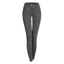 Pantaloni da equitazione ELT Fun Sport in silicone per bambini Asfalto Grigio