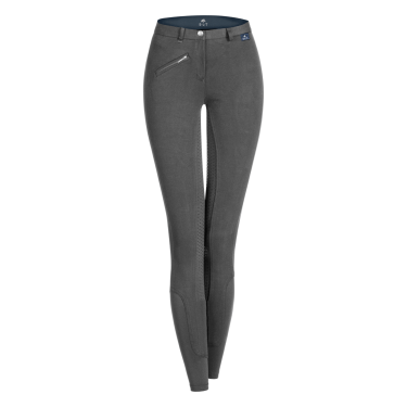 Pantaloni da equitazione ELT Fun Sport in silicone per bambini Asfalto Grigio