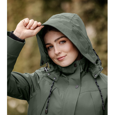 Parka da equitazione invernale ELT Performance Ontario Oliva scuro Kaki Parka da equitazione invernale ELT Performance Ontario Oliva scuro Kaki
