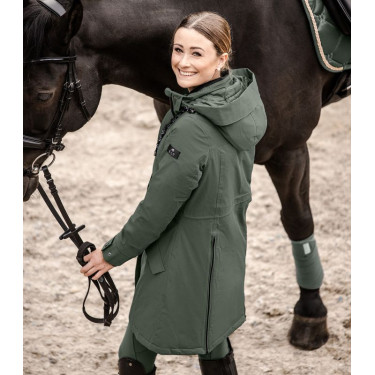Parka da equitazione invernale ELT Performance Ontario Oliva scuro Kaki Parka da equitazione invernale ELT Performance Ontario Oliva scuro Kaki