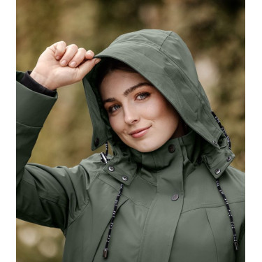 Parka da equitazione invernale ELT Performance Ontario Oliva scuro Kaki Parka da equitazione invernale ELT Performance Ontario Oliva scuro Kaki