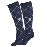 Calze da equitazione ELT Argyle Nero / blu pietra Calze da equitazione ELT Argyle Nero / blu pietra