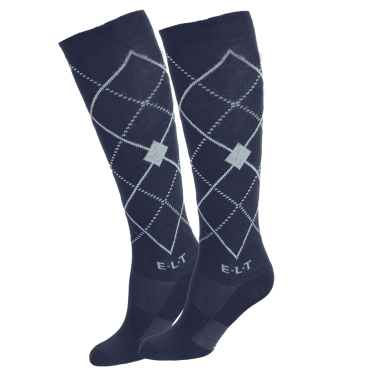 Calze da equitazione ELT Argyle Blu profondo / blu pietra
