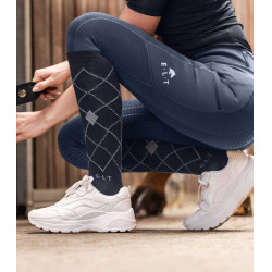 Calze da equitazione ELT Argyle Blu profondo / blu pietra