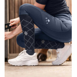 Calze da equitazione ELT Argyle Blu profondo / blu pietra