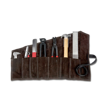 Set da maniscalco Waldhausen in custodia di pelle Marrone