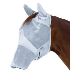 Maschera anti-mosche Waldhausen Premium protezione orecchie e naso Grigio argento
