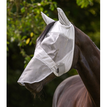 Maschera anti-mosche Waldhausen Premium protezione orecchie e naso Grigio argento