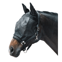 Maschera antimosche Waldhausen Premium con cavezza Nero