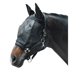 Maschera antimosche Waldhausen Premium con cavezza Nero