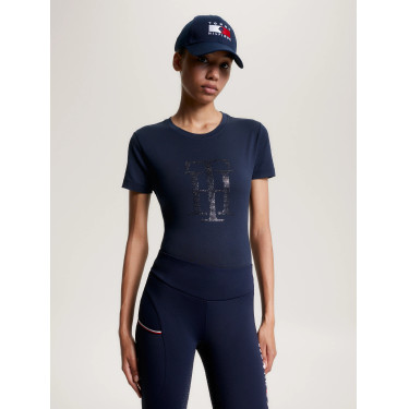 T-shirt Tommy Hilfiger Equestrian Manhattan a maniche corte da donna Blu navy