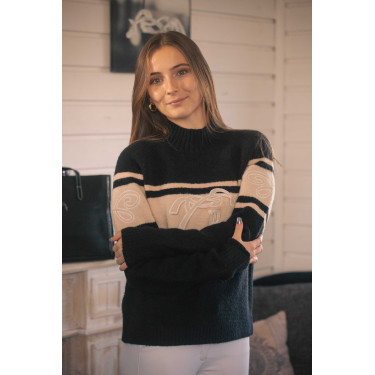 Maglione Pénélope Noris Nero / cammello
