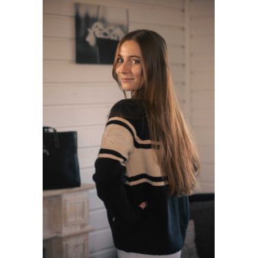Maglione Pénélope Noris Nero / cammello