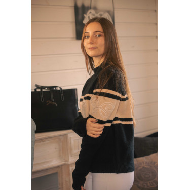 Maglione Pénélope Noris Nero / cammello