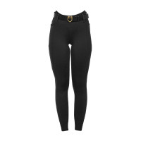 Leggings bambina a vita alta full grip con passanti Equestro bambino Nero