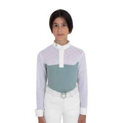 Polo da concorso bambina manica lunga con tulle Equestro bambino Grigio ardesia Polo da concorso bambina manica lunga con tulle Equestro bambino Grigio ardesia