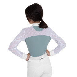 Polo da concorso bambina manica lunga con tulle Equestro bambino Grigio ardesia Polo da concorso bambina manica lunga con tulle Equestro bambino Grigio ardesia