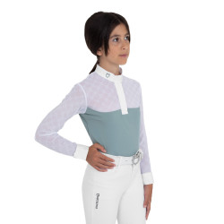 Polo da concorso bambina manica lunga con tulle Equestro bambino Grigio ardesia Polo da concorso bambina manica lunga con tulle Equestro bambino Grigio ardesia