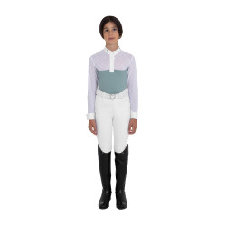 Polo da concorso bambina manica lunga con tulle Equestro bambino Grigio ardesia Polo da concorso bambina manica lunga con tulle Equestro bambino Grigio ardesia