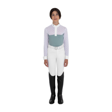 Polo da concorso bambina manica lunga con tulle Equestro bambino Grigio ardesia Polo da concorso bambina manica lunga con tulle Equestro bambino Grigio ardesia
