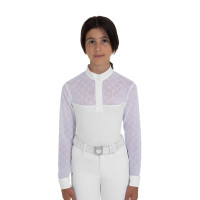 Polo da concorso bambina manica lunga con tulle Equestro bambino