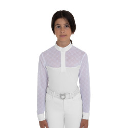 Polo da concorso bambina manica lunga con tulle Equestro bambino Polo da concorso bambina manica lunga con tulle Equestro bambino