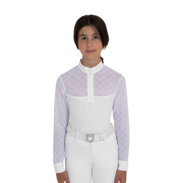 Polo da concorso bambina manica lunga con tulle Equestro bambino Polo da concorso bambina manica lunga con tulle Equestro bambino