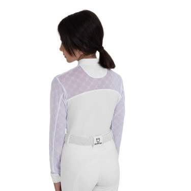 Polo da concorso bambina manica lunga con tulle Equestro bambino Polo da concorso bambina manica lunga con tulle Equestro bambino